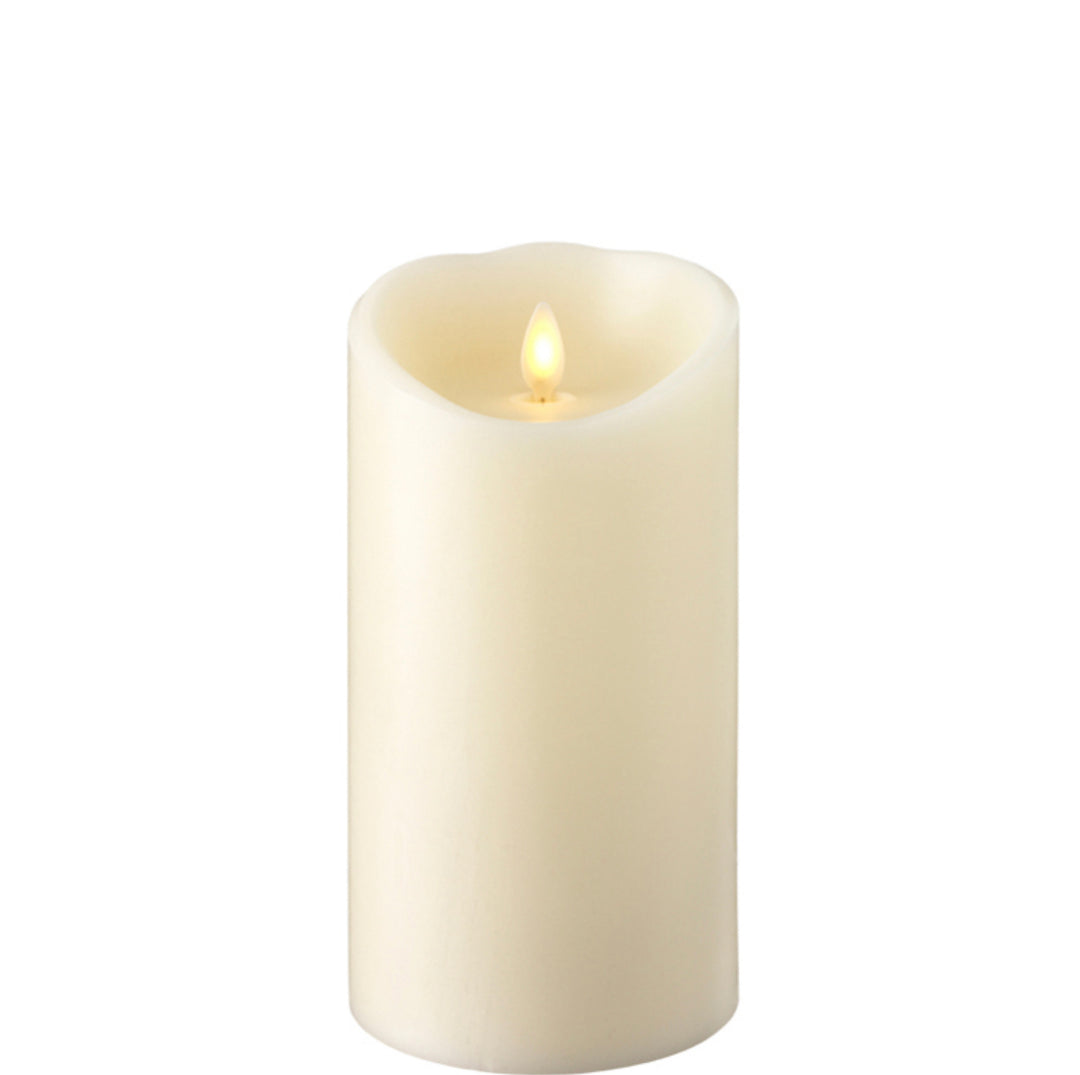 Candle Pillar Push Flame Ivory 4" x 7.5"