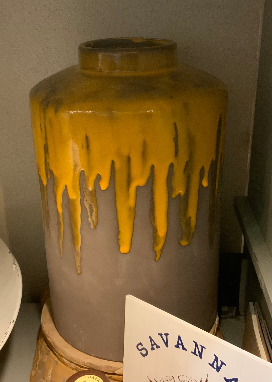 Jar With Lid Grey Mustard