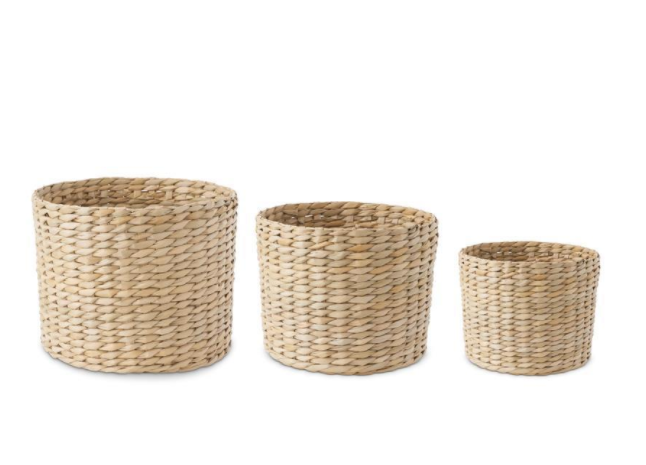 Basket-Round Woven Wheat Medium