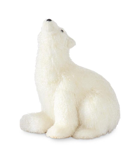17.5" TEXTURED SITTING POLAR BEAR