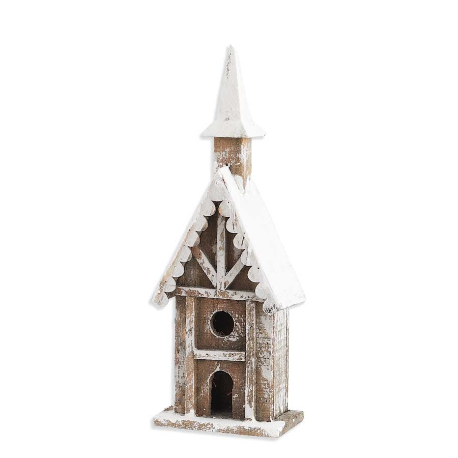 18” Weathered Wood Church Birdhouse KK