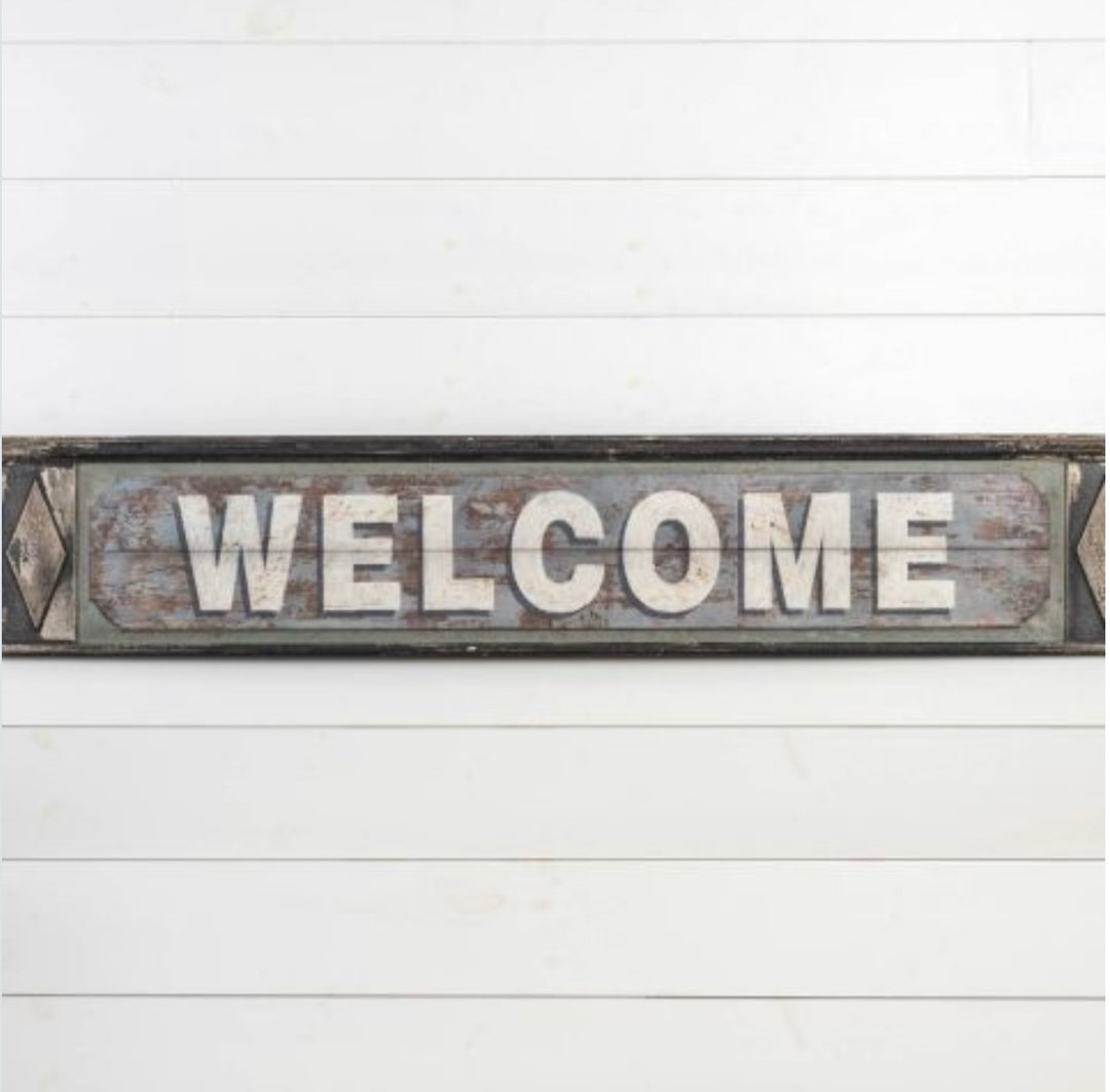 Welcome Wood Sign RH