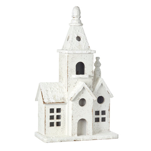 19” Distressed Steeple Church RAZ