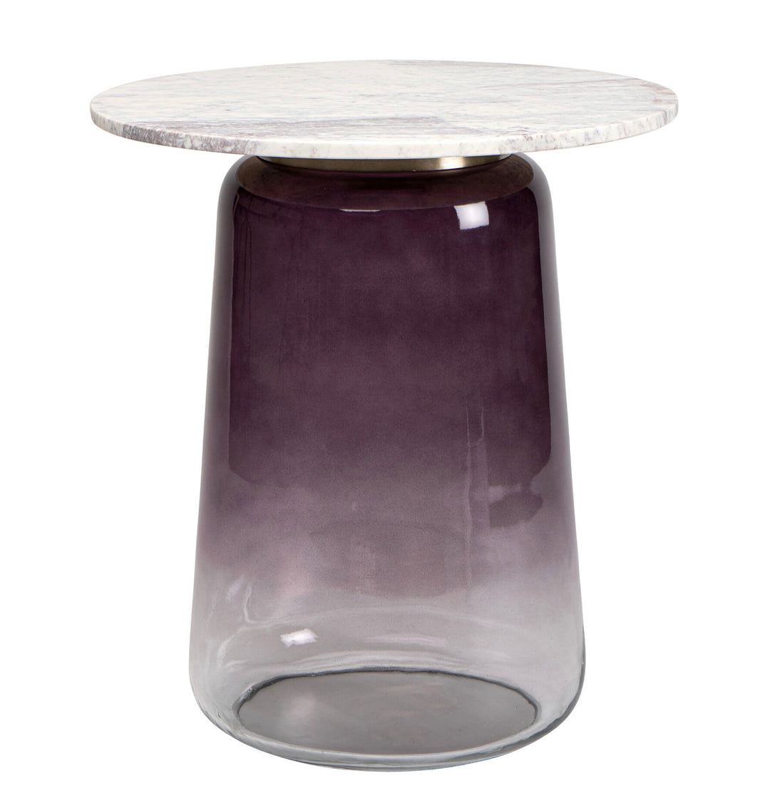 22” Side Table With Glass Base