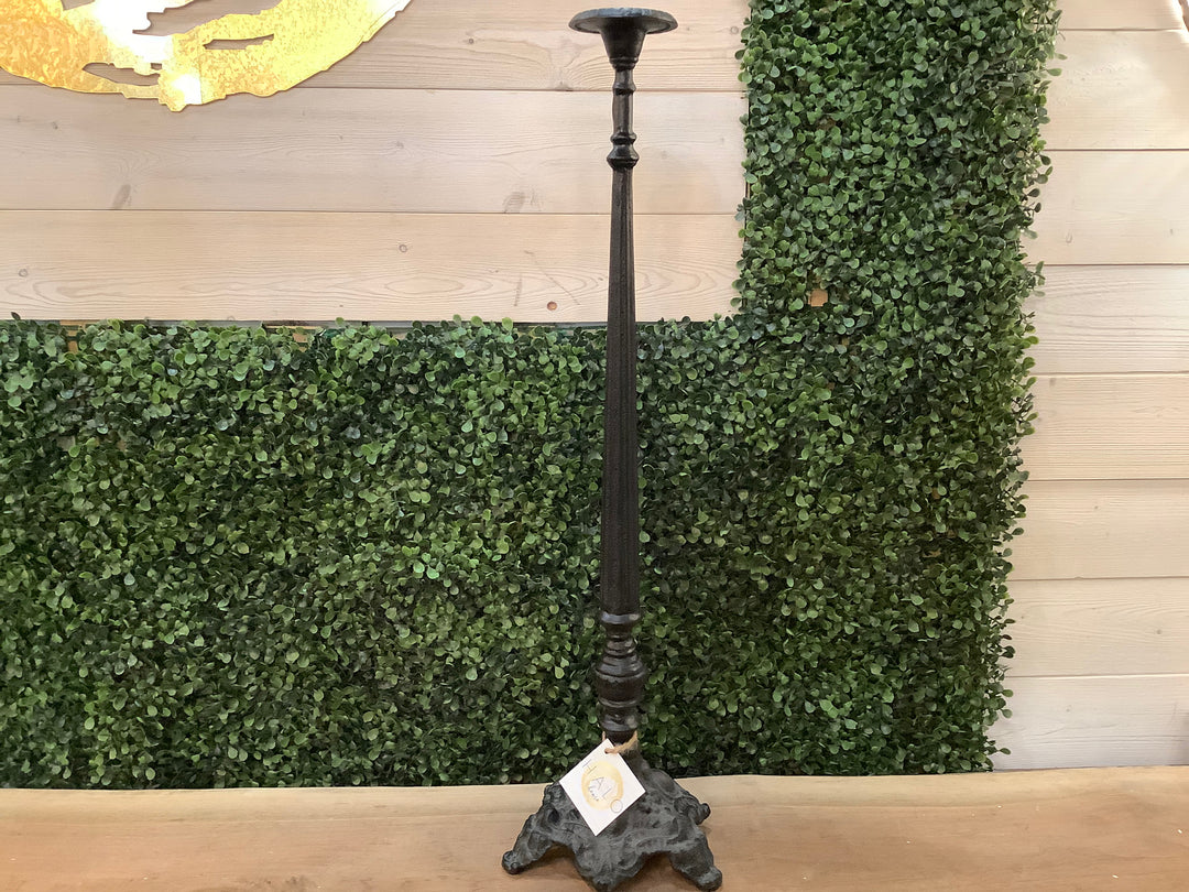 Laurel Iron Candlestick Black