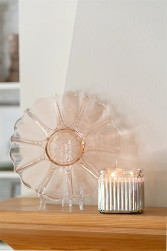 Candle Sweet Grace Iridescent Ribbed Glass