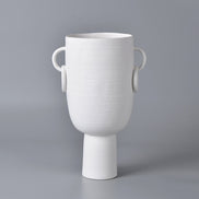 Ceramic Vase With Handles, White
