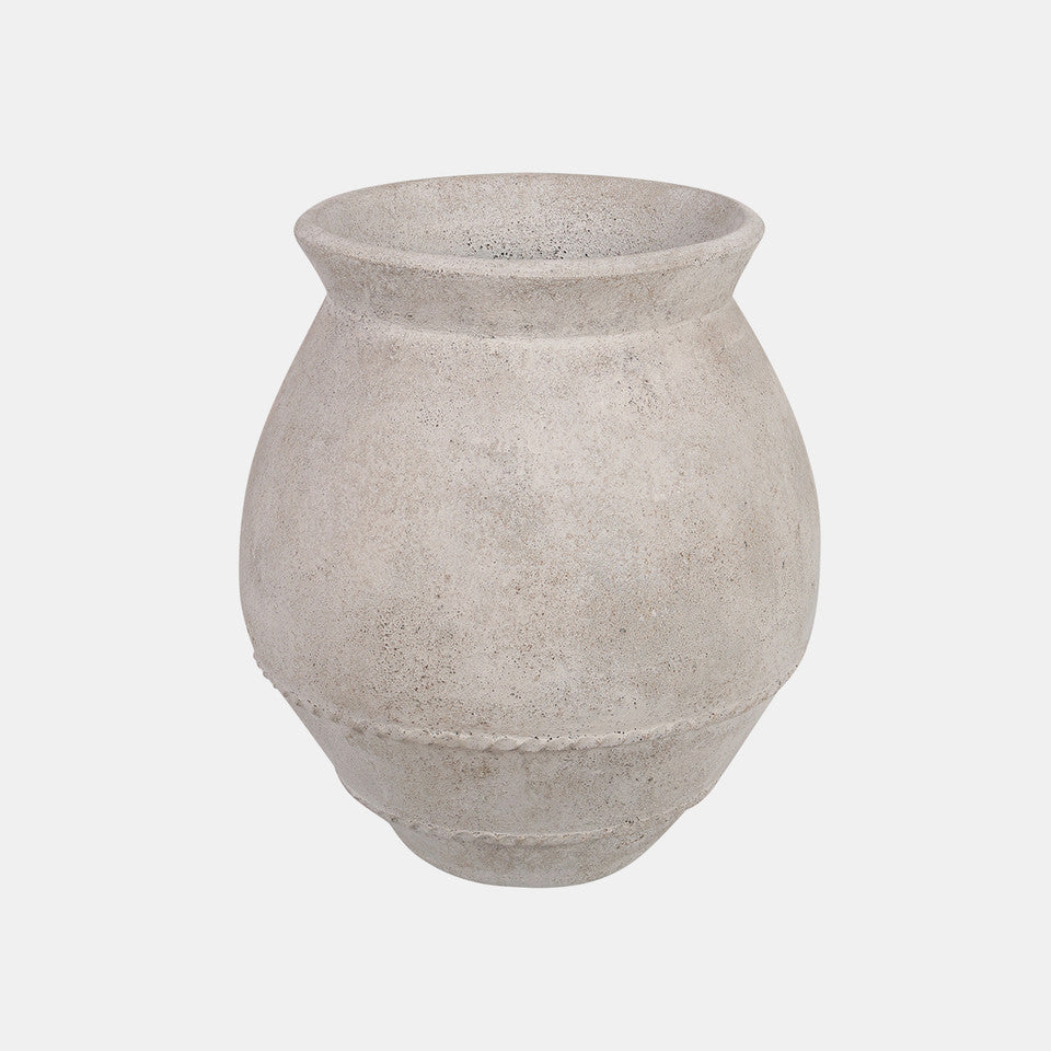 Terracotta, 20" Traditional Jug Vase, Ivory