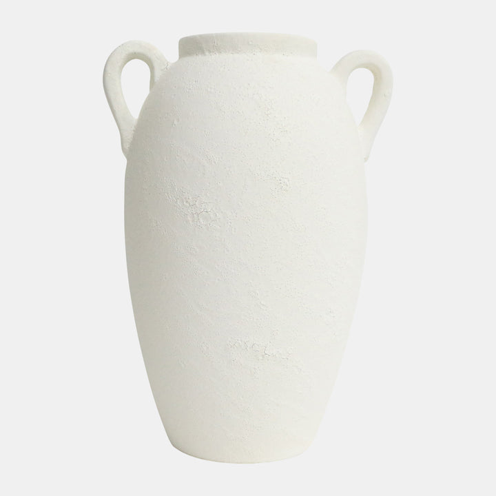 Ceramic Textured Jug W/ Handles, White