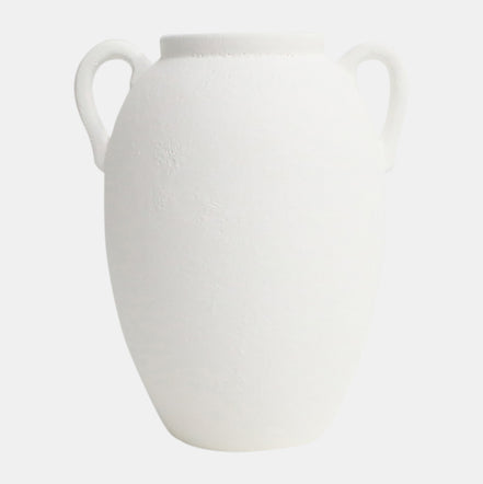 Ceramic Textured Jug W/ Handles, White