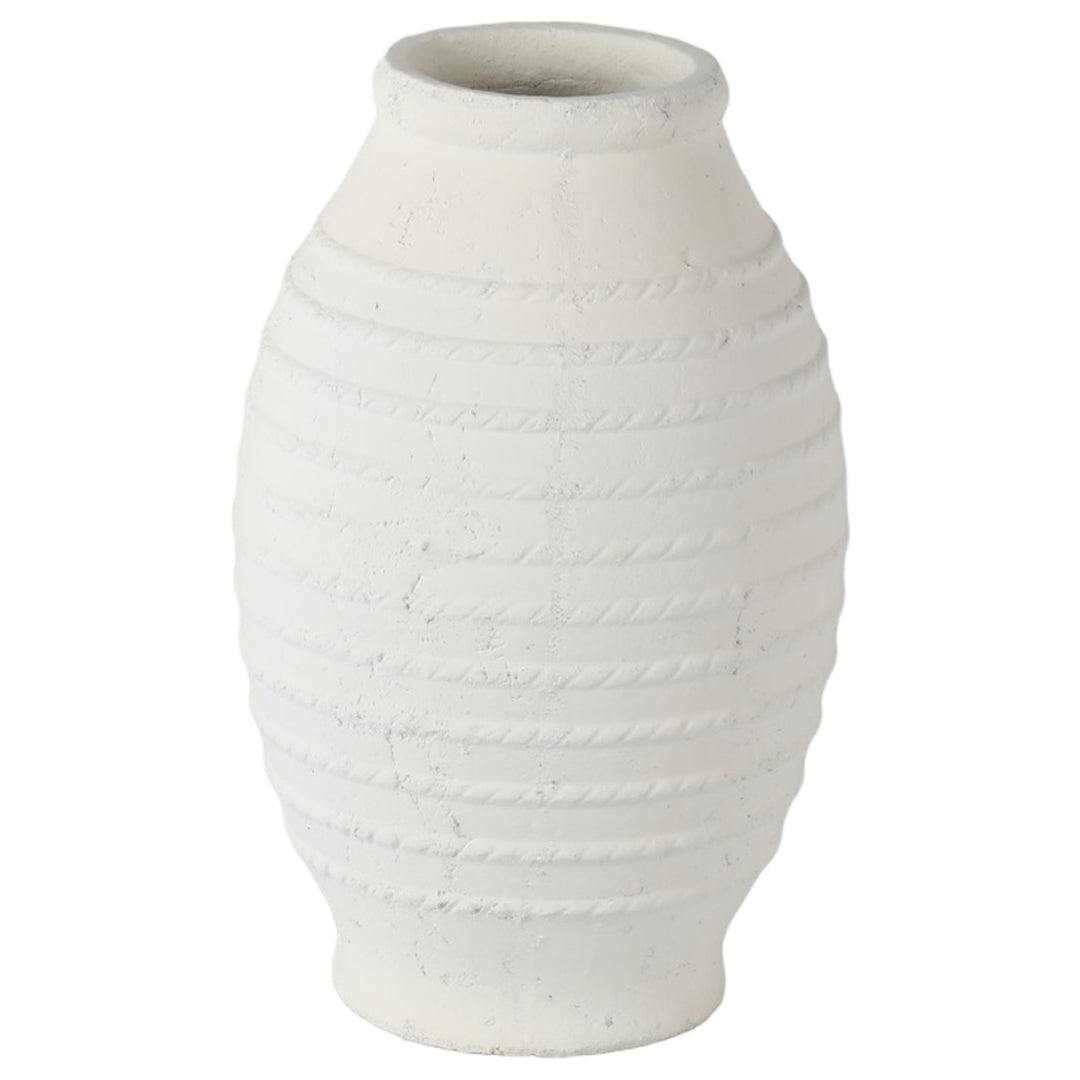 Rope Ribbed Terracotta Vase