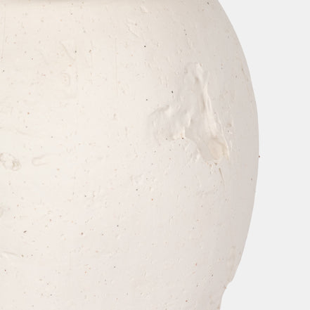 Cast Stone Finish Ivory Temple Jar