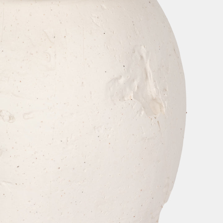 Cast Stone Finish Ivory Temple Jar