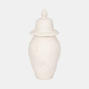 Cast Stone Finish Ivory Temple Jar