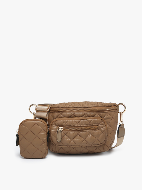 Arianna Quilted Nylon Bag w/ Pouch