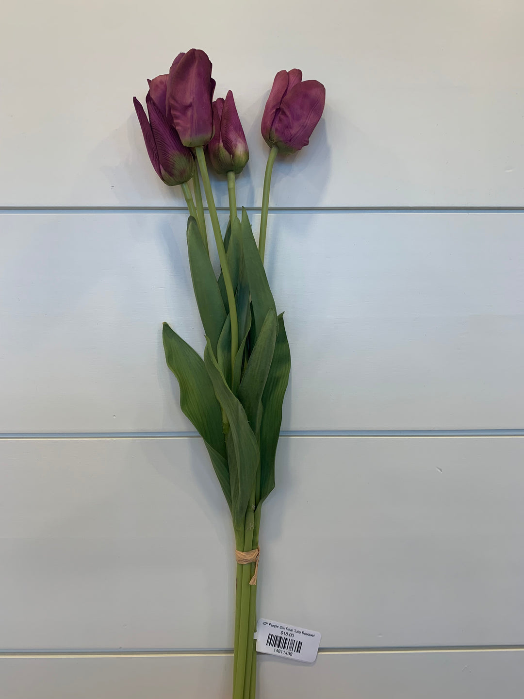 22" Purple Silk Real Tulip Bouquet
