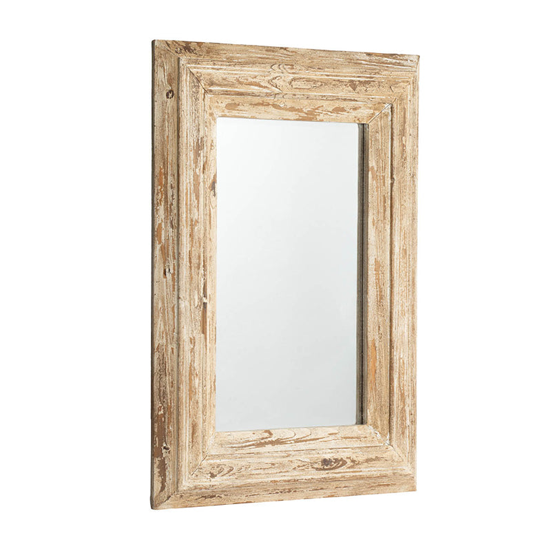 Mirror with Distressed Wood Frame