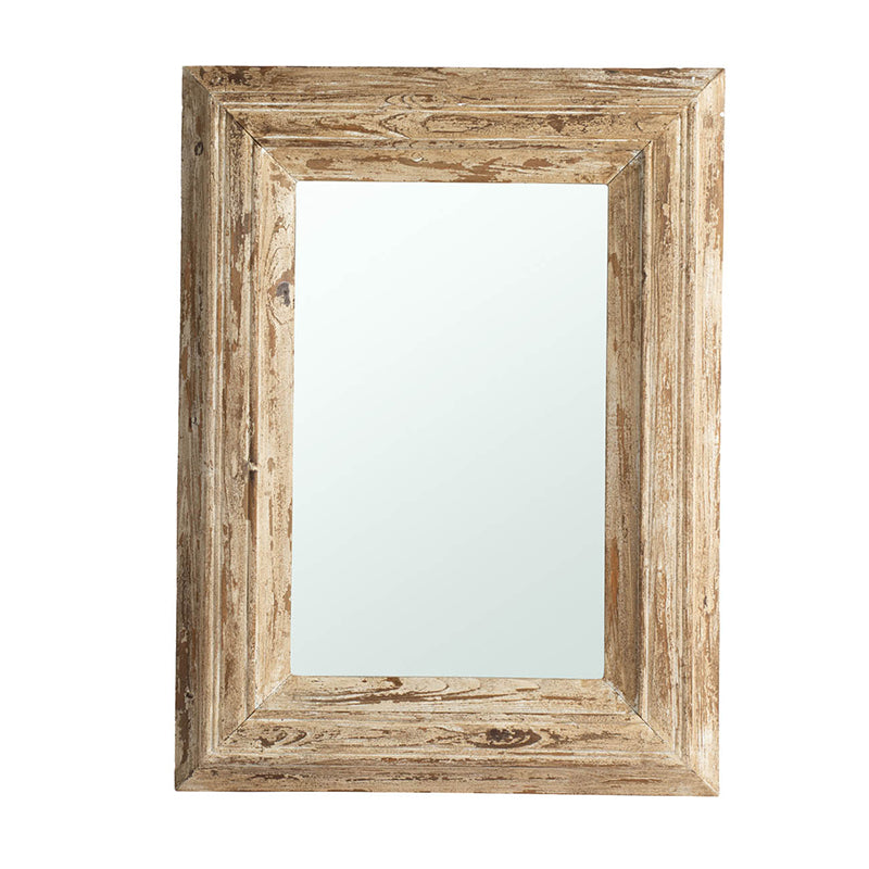 Mirror with Distressed Wood Frame