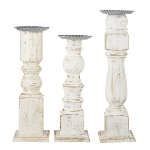 Candle Holder Distressed White