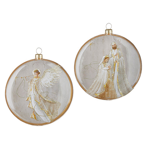 Holy Family and Angel Disc Ornament