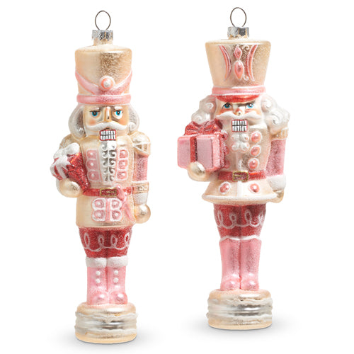 Glittered Pink Nutcracker Ornament