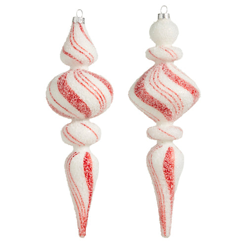Ornament 9.5" Peppermint Finial