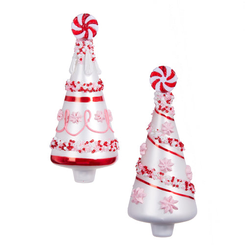 Ornament 6" Beaded Peppermint Tree