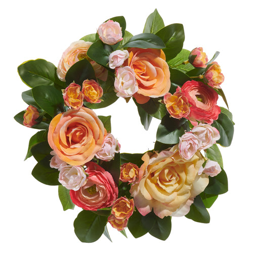 13" Rose and Ranunculus Mini Wreath