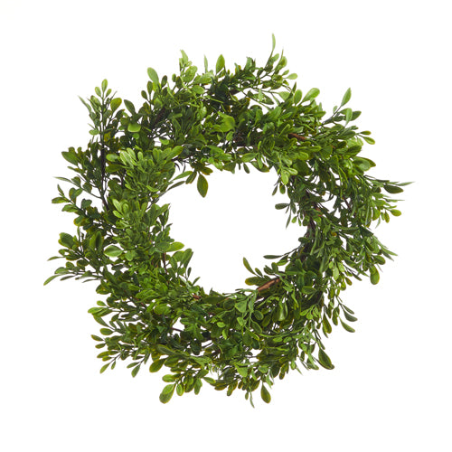 15" Boxwood Mini Wreath Candle Ring