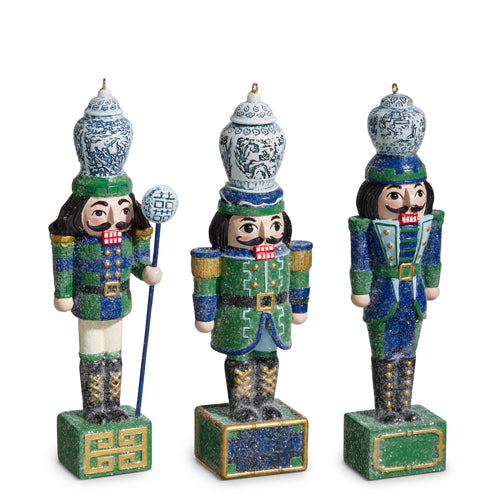 Chinoiserie Tartan Nutcracker Ornament