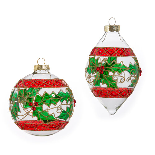 4" Holly Ornament
