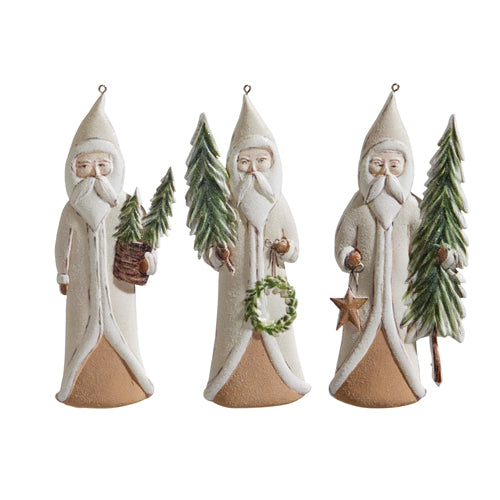 6" Natural Santa w/ Tree Ornament