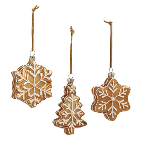 4" Gingerbread Glass Ornament