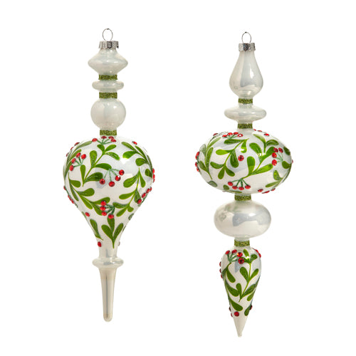 9.75" Botanical Leaf Finial Ornament