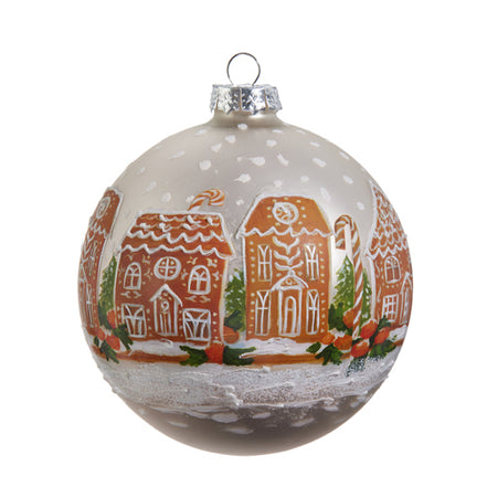 5" Gingerbread House Ball Ornament