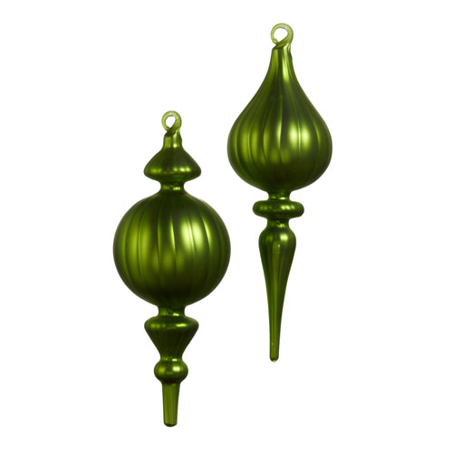 9" Matte Green Finial Ornament