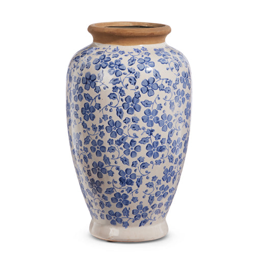 Blue and White Floral Vintage Vase