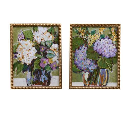 18" Hydrangea Vase Framed Wall Art