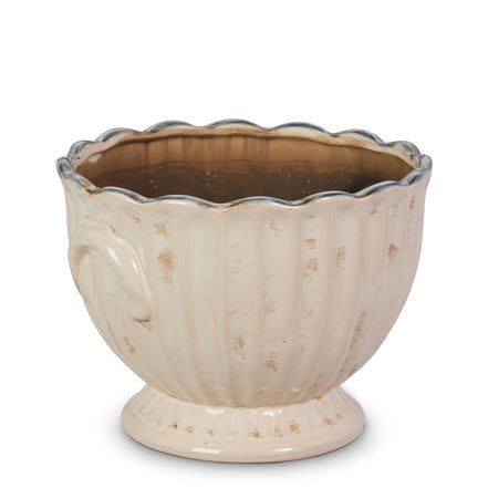 9.5" Antiqued Cream Planter