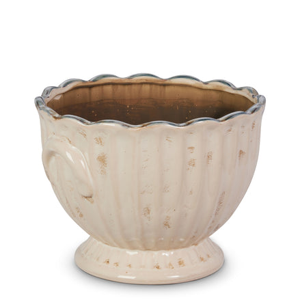 9.5" Antiqued Cream Planter