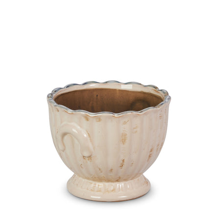 7" Antiqued Cream Planter