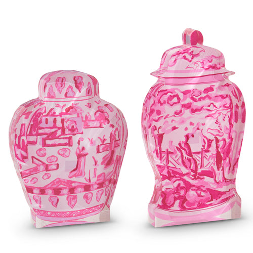 Pink Chinoiserie Container Acrylic Cut Outs