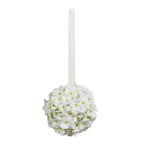 7" White Hydrangea Ball