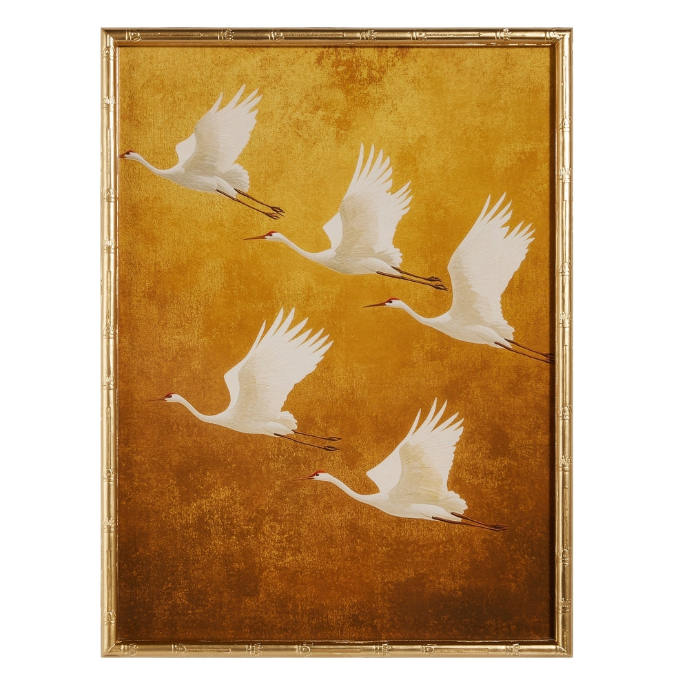 Yellow Flight of the Egrets Wall Art