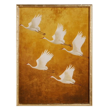Yellow Flight of the Egrets Wall Art