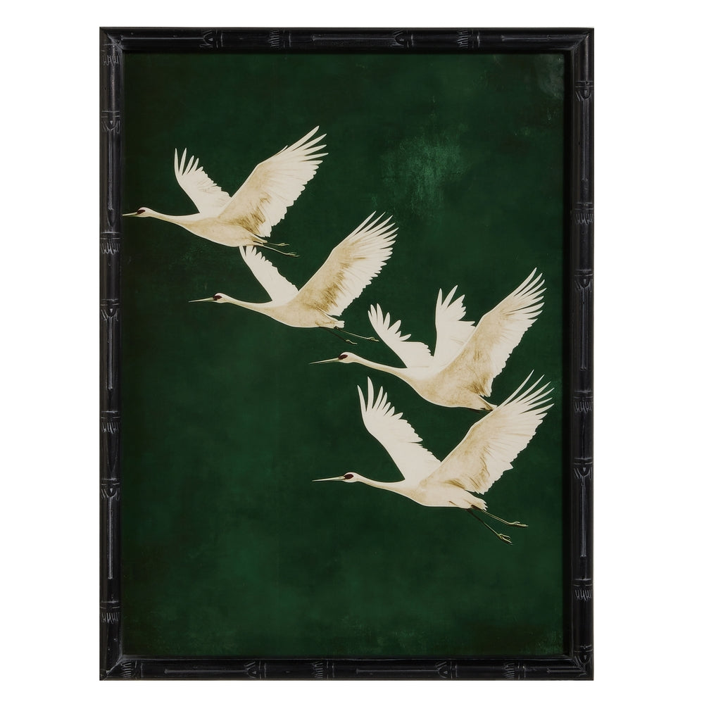 Green Flight of the Egrets Wall Art