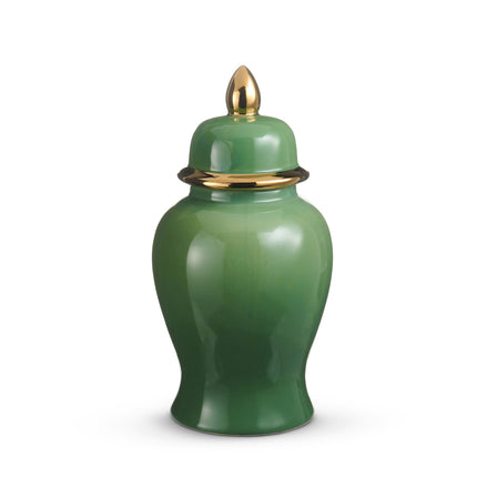 14.5" Green and Gold Ginger Jar