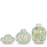 Green Floral Bud Vase