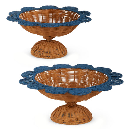 Woven Scalloped Pedestals