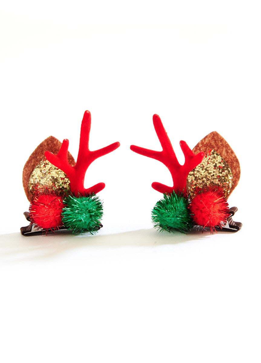 Christmas Reindeer Ear Clips